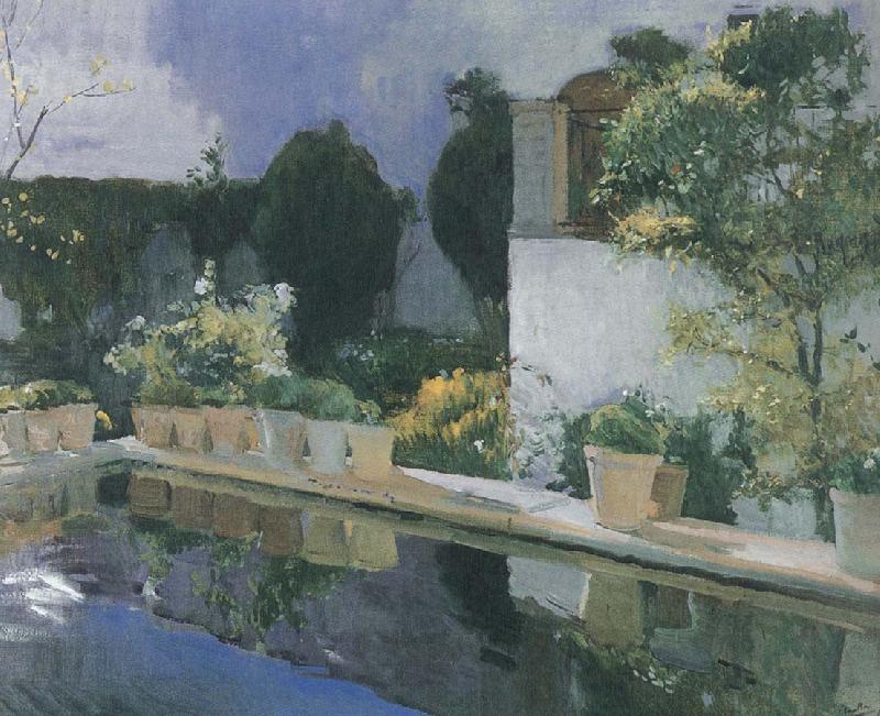 Joaquin Sorolla Palace of pond oil painting image